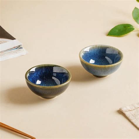 Sapphire Glazed Dip Bowl Blue 50 ml Online - Premium Dip Bowl | Nestasia