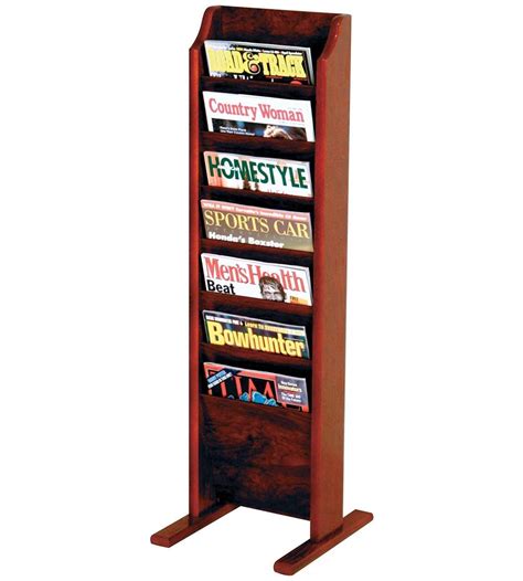 Wooden Mallet 7-Pocket Cascade Free-Standing Magazine Rack, Mahogany ...