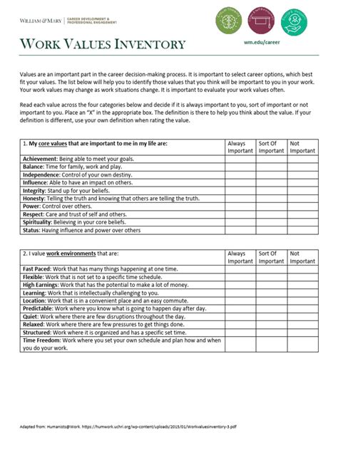 Image result for Work Values PDF