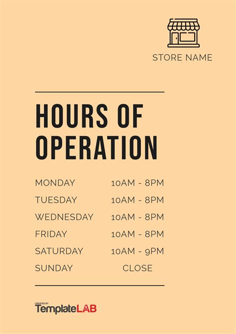 Hours Of Operation Template Microsoft Word - Templates.maexproit.com