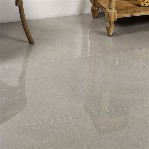Touchstone Misty Gray 24X24 Polished Porcelain Tile | Tile floor ...