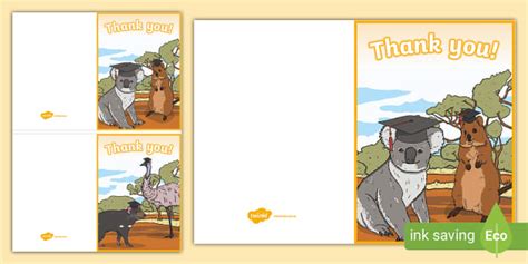 Graduation Thank You Cards - Australian Animal Theme