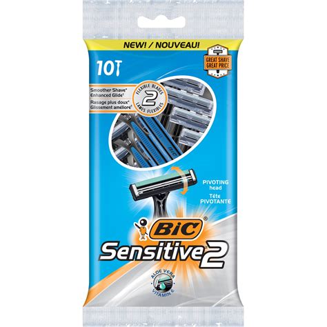 Buy BIC Sensitive 2 Men's Disposable Razor, 10 Count, Two Blades for ...