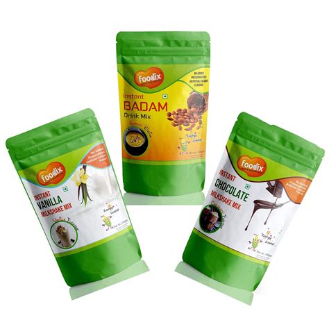 Foodix Instant Milk Shake Combo 300g | Badam Powder Mix for Milk ...