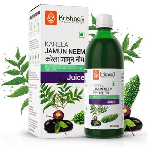 Buy Krishna's Ayurveda Karela Jamun Neem Juice Online – Krishna's ...