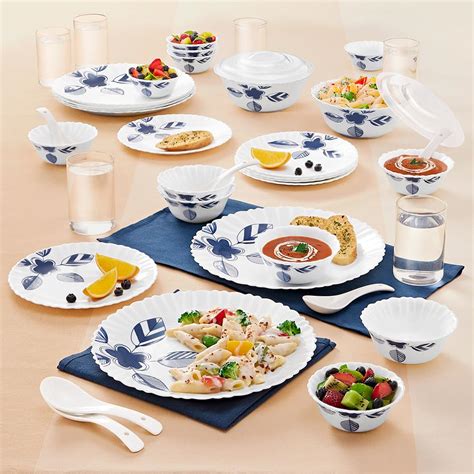 Larah By Borosil Morning Glory Silk Series Opalware Dinner Set With ...