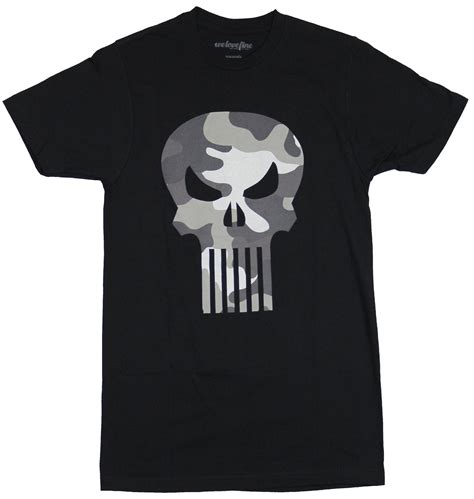 The Punisher (Marvel Comics) Mens T-Shirt - Gray Cameoed Style Punisher ...