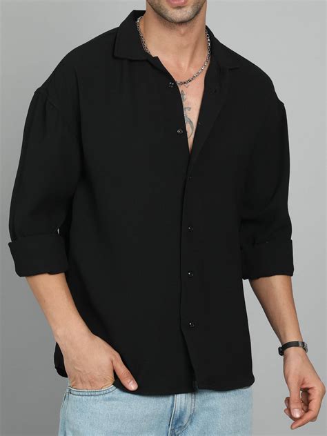 Buy Latest Black Drop Shoulder Shirt Online in India – Bevdaas
