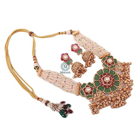Phulwari Pearl Antique Designer Necklace Set