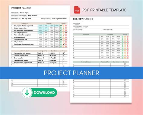 Image result for Project Planner Template