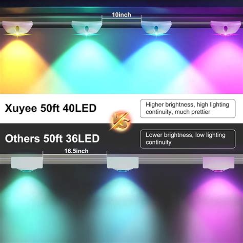 Xyuee Permanent Outdoor Lights, 50ft 40LED RGB IC India | Ubuy