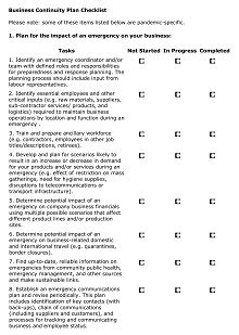 Business Continuity Plan Testing Checklist 的图像结果