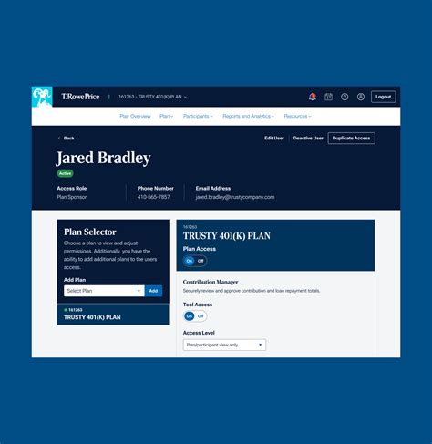 T. Rowe Price Retirement Plan Services - User Access System