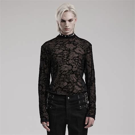 Men's Gothic Sheer Mesh Shirt - wholesale