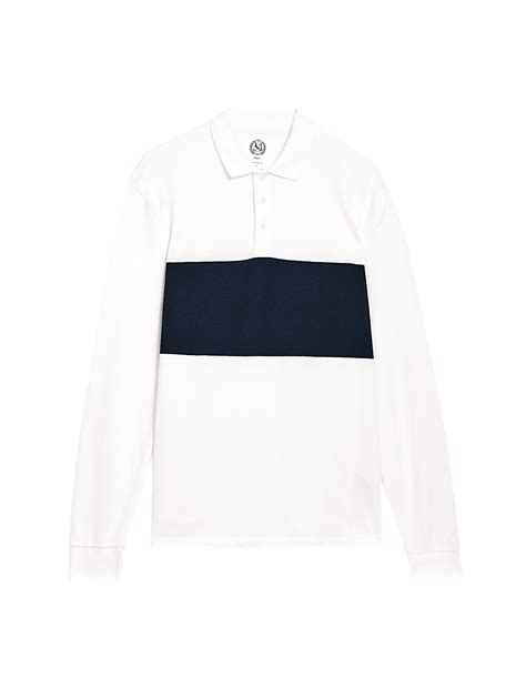 Buy LS CHEST STRIPE PIQUE POLO at Marks & Spencer