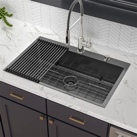Buy 30 Black Kitchen Sink - Lofeyo 30 x22 Drop Sink Gunmetal Matte ...
