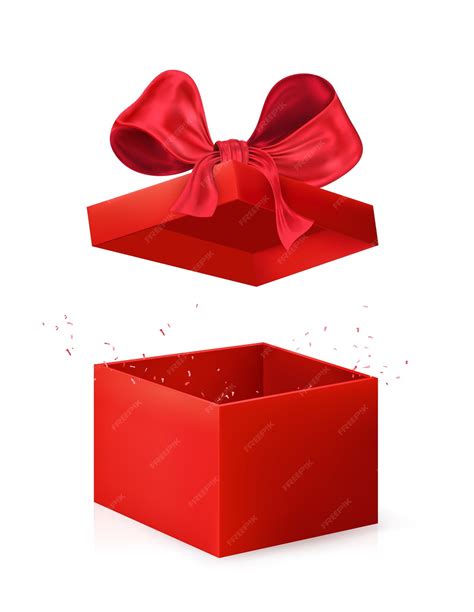 Premium Vector | Red open gift box. birthday or christmas present ...