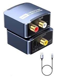 Tobo Analog to Digital Audio Converter, RCA (L/R) to Optical Toslink ...