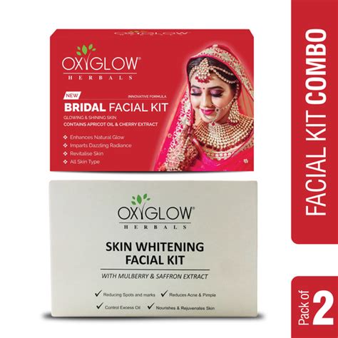 Bridal Facial Kit 53 Gm + Skin Whitening Facial Kit 60 Gm – OxyGlow ...