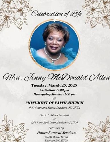 Jenny Allen Obituary (2025) - Durham, NC - Hanes Funeral Service - Durham