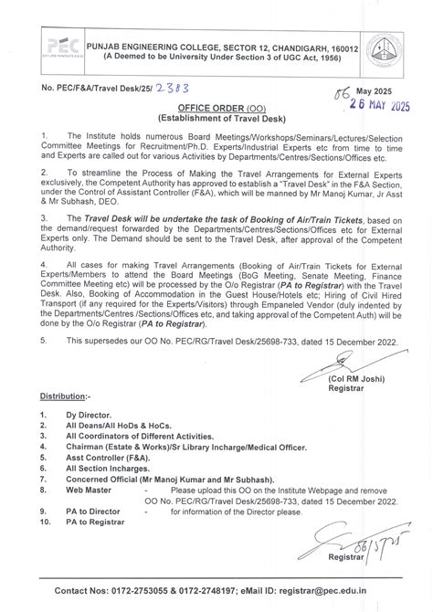 Rules, Guidelines & Forms | Punjab Engineering College, (Deemed to be ...