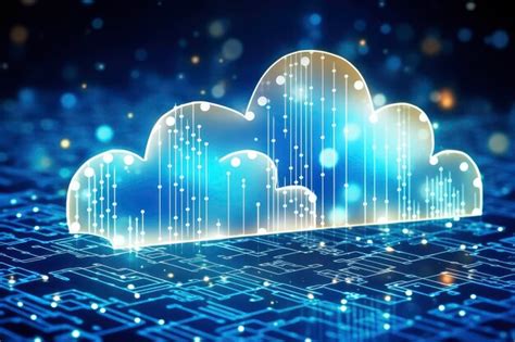 Digital cloud symbol over a circuit board background representing cloud ...