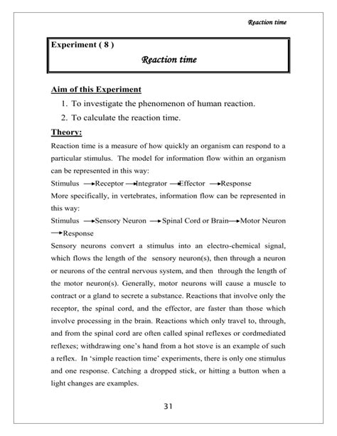 Image result for Reaction Time Experiment