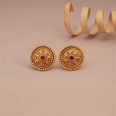 Amazing antique gold floral stone pendant set - smarsjewelrys