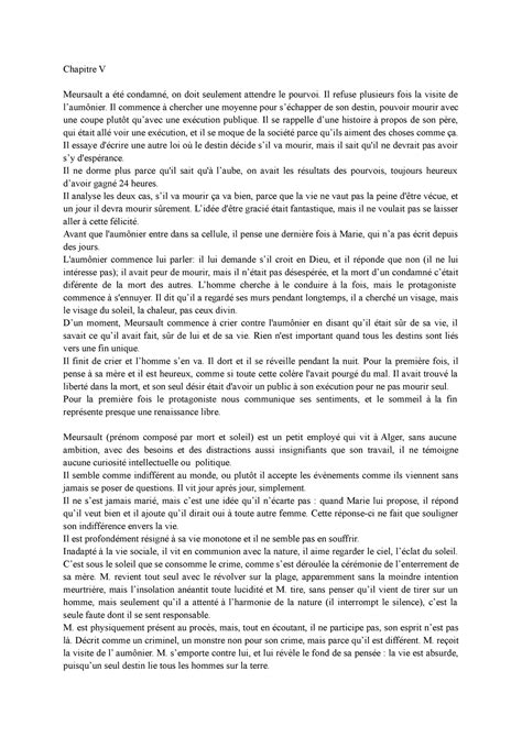 L Etranger Summary Chapter 1 at Walton Edwards blog