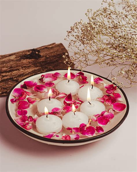 Aura Decor Pack of 20 Nuggets Floating Candles (White Colour) (5cm x ...