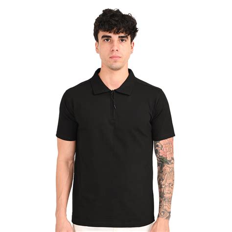 Black Zipper Polo - Needles and stitches – MARTIZY