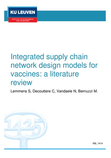 KBI 1414 - fcsas ecwxqdef ewx - Integrated supply chain network design ...