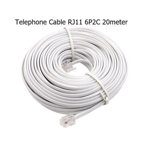 Telephone cable 10m/ 20m RJ11 2-line Connector for ADSL Fax TM Streamyx Telephone Modem | Shopee ...