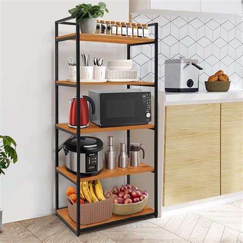 ABOUT SPACE 5-Tier Multipurpose Utility Rack (5 ft) - Wooden Rack with ...