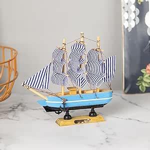 Market99 Blue Marine Nautical Sailing Boat Ship Ornament | Wooden ...