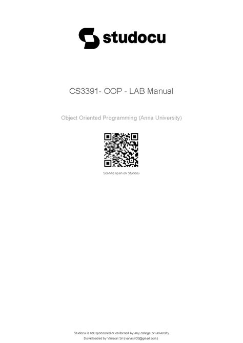 Cs3391 oop lab manual - CS3391- OOP - LAB Manual Object Oriented ...