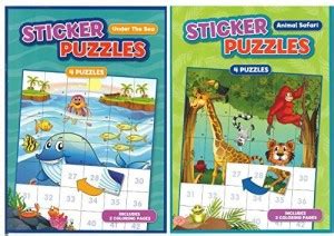 Paper Craft Activity Books for Kids: Sticker Puzzles Animal Safari ...