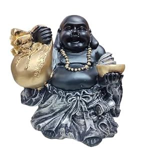 Buy CRAFTINKY Feng Shui Laughing Budhha Holding ignot for Money and ...