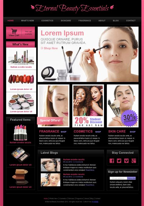 国外化妆品购物网站模板html全站下载 素材 - 外包123 www.waibao123.com