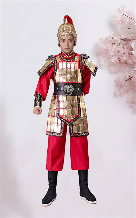 古装盔甲男古代将军士兵小兵服小将服装将士服装舞台演出服装戏服-阿里巴巴