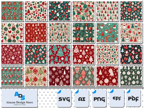 Vintage Christmas Background Patterns