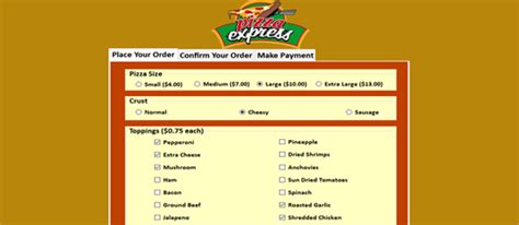 Java Pizza Ordering System 的图像结果