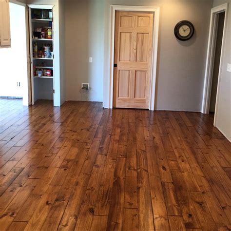 Minwax Early American stain on Pine. Solid Hardwood flooring in Kitchen ...