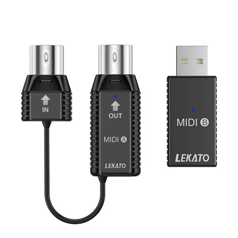 LEKATO Wireless MIDI Adapter, Bluetooth MIDI Adapter 5-PIN DIN with USB ...