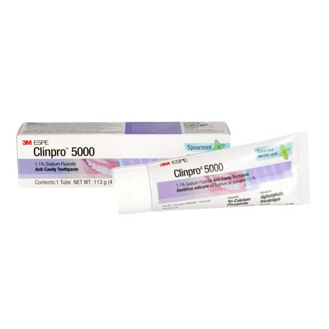 Clinpro 5000 Anti-Cavity Toothpaste (1.1% Sodium Fluoride), Spearmint, 4oz - Dental Market