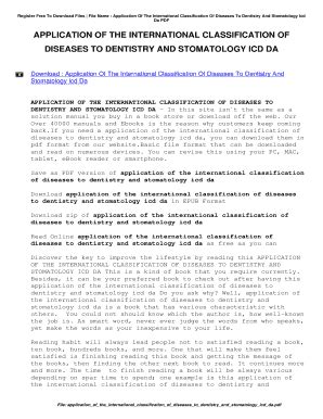 Fillable Online Application of the international classification of ...