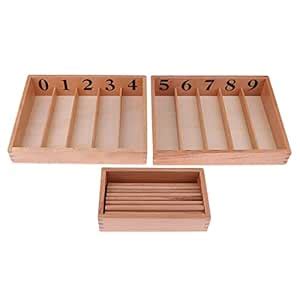 CALANDIS® Montessori Math Number & Quantity Learning 45Pcs Spindle Bars ...