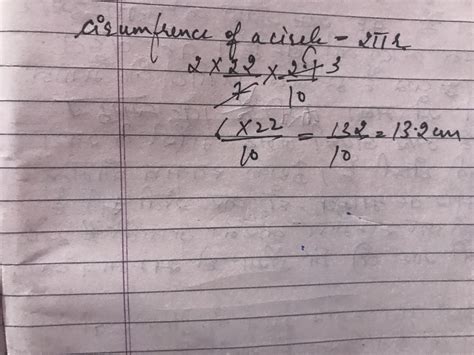 Find the circumference of a circle whose radius is 2.1 cm (Note : take ...