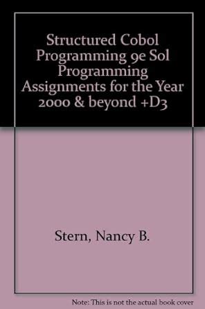 Buy Structured Cobol Programming 9e Sol Programming Assignments for the ...