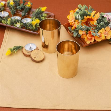 Bronze/Kansa Dinner Set Online For 6 Person | Royal Gold (12 Inch ...
